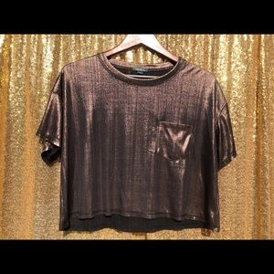 NWOT Wild Fable copper hi-lo crop top M